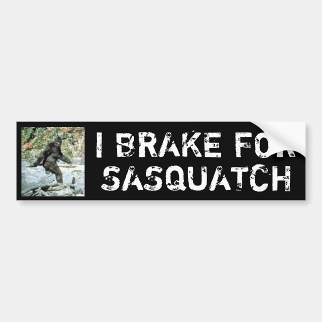 I Brake For Sasquatch Bumper Sticker (Front)