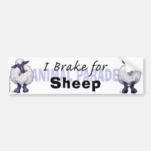 I Brake for Sheep Bumper Sticker
