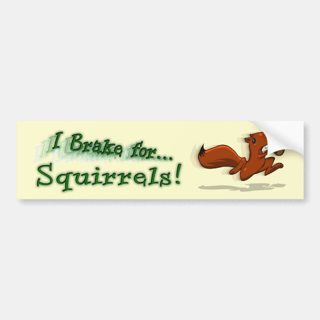 I Brake for Squirrels! Bumper Sticker (Front)