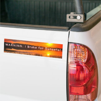 I Brake for Sunsets Bumper Sticker