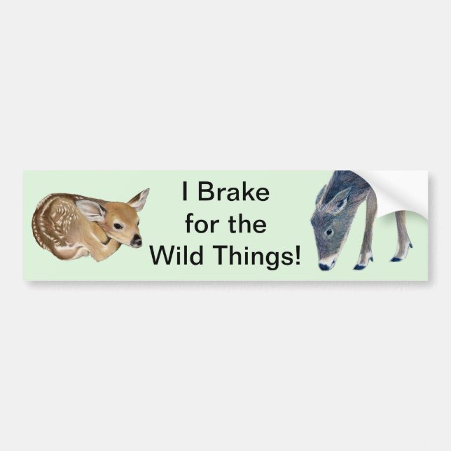 I Brake For The Wild Things! Bumper Sticker (Front)