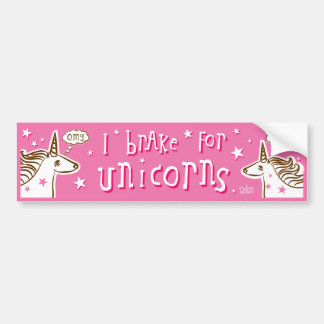 i brake for unicorns bumper sticker
