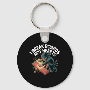 I Break Boards Not Hearts Training Sparring Taekwo Keychain