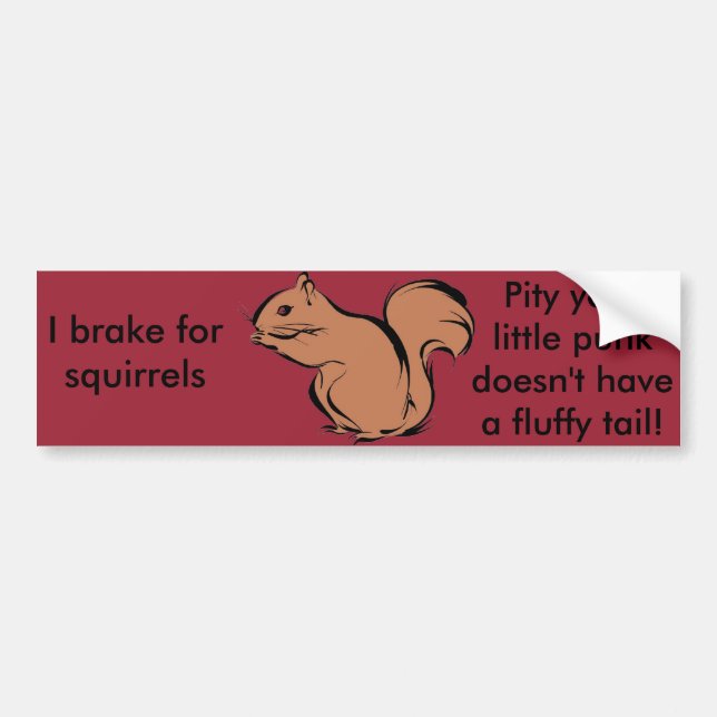 I break for squirrels bumper sticker (Front)