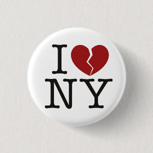 I [broken heart] NY 1 Inch Round Button