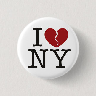 I [broken heart] NY 1 Inch Round Button