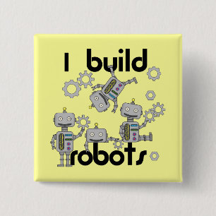 I Build Robots 2 Inch Square Button