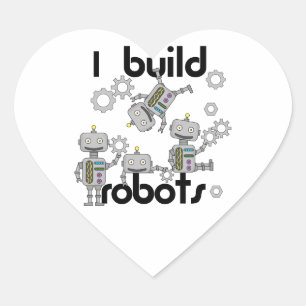 I Build Robots Heart Sticker