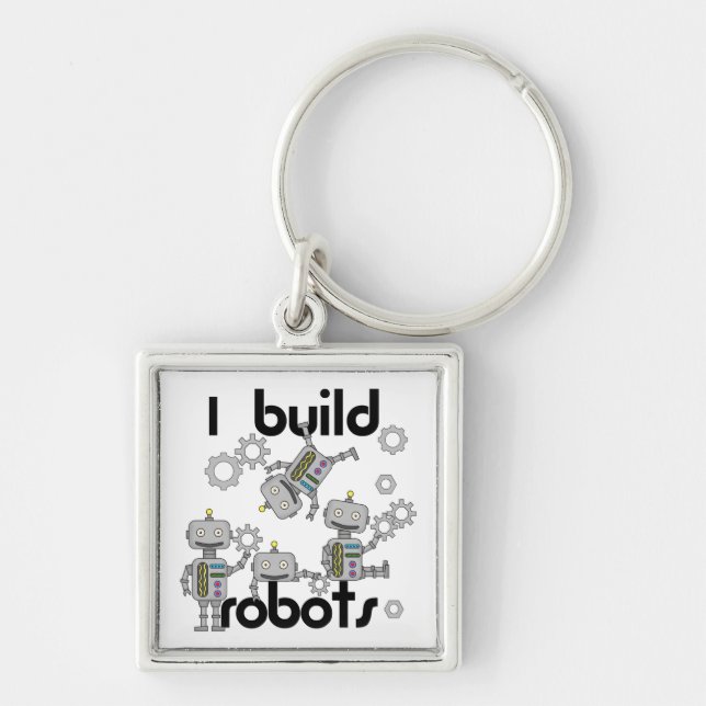 I Build Robots Keychain (Front)