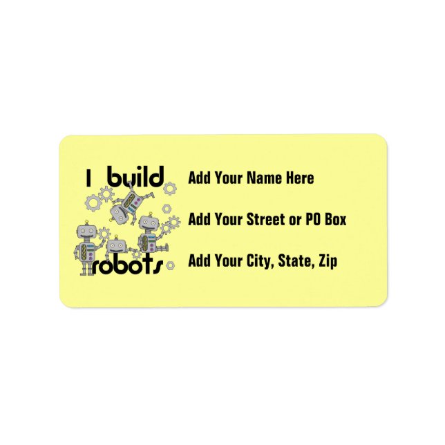 I Build Robots Label (Front)