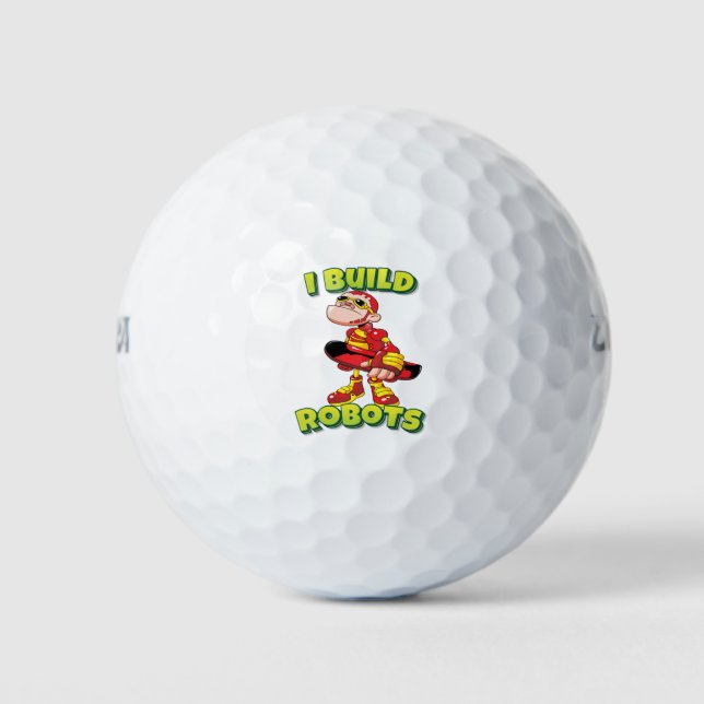 I Build Robots Robot Skater Golf Balls (Front)