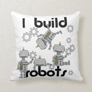 I Build Robots Throw Pillow