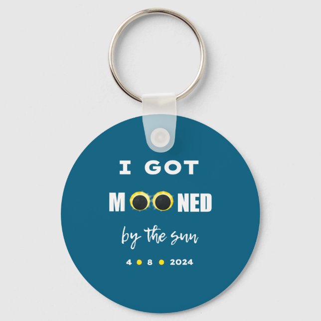I By Got Mooned Sun Solar Eclipse Keychain (Front)
