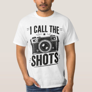 I call the shots Black Distressed Design T-Shirt