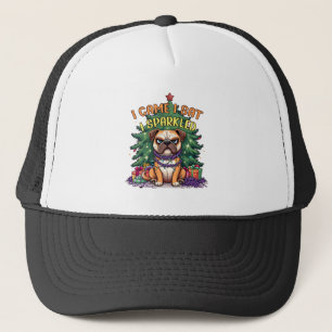 I Came I Sat I Sparkled Funny Christmas Bulldog Trucker Hat