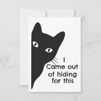 I Came Out of Hiding for This Black Cat Humor Card