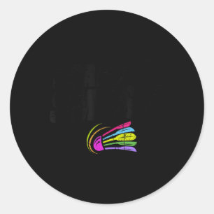 I Came To Smash Badminton Player Distressed Shuttl Classic Round Sticker