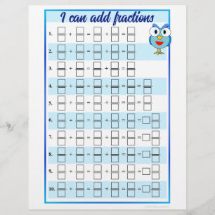 I Can Add and Subtract Fractions Templates Letterhead