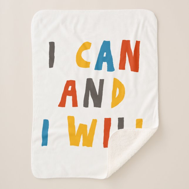 I Can And I Will Sherpa Blanket (Front)