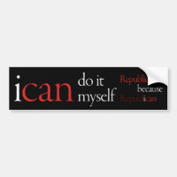 "i can" Bumpersticker Black