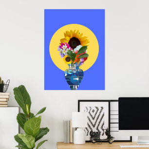 I can buy myself flowers! Blue Poster