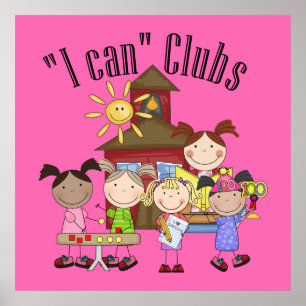 I Can Clubs Stick Figures Poster Deux