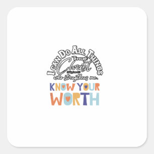 i can do all things amazing design square sticker