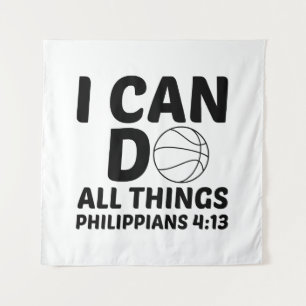 I CAN DO ALL THINGS BASKETBALL FUN TAPESTRY