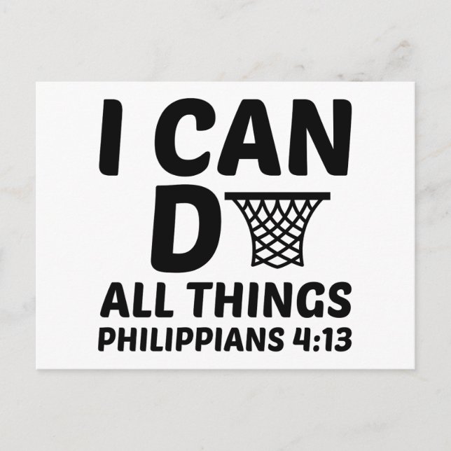 I CAN DO ALL THINGS BASKETBALL FUNNY POSTCARD (Front)