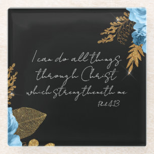 I Can Do All Things Bible Verse Glass Coaster
