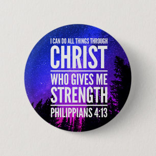 I Can Do All Things Christian Bible Verse 2 Inch Round Button