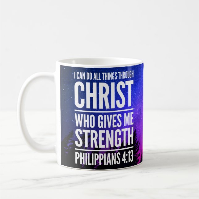 I Can Do All Things Christian Bible Verse Coffee Mug (Left)
