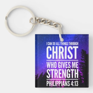 I Can Do All Things Christian Bible Verse Keychain