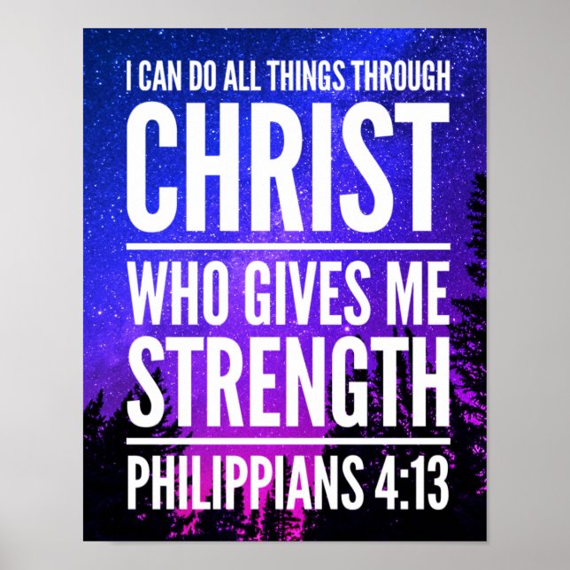 I Can Do All Things Christian Bible Verse Poster (Front)