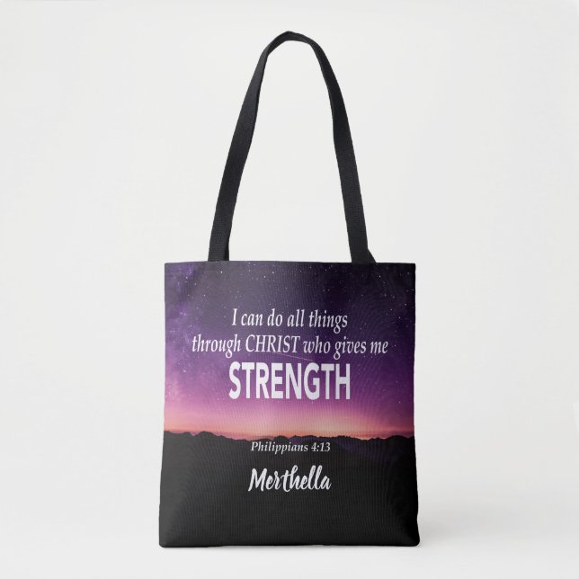 I CAN DO ALL THINGS Christian  Tote Bag (Front)