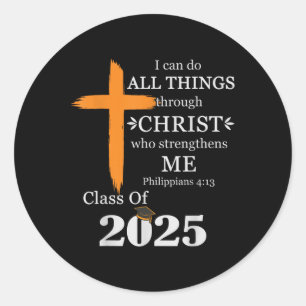 I Can Do All Things Jesus Christian Cross God Fait Classic Round Sticker