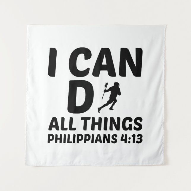 I CAN DO ALL THINGS LACROSSE TAPESTRY (Front)