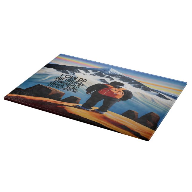 I Can Do All Things Motivational Cutting Board (Corner)