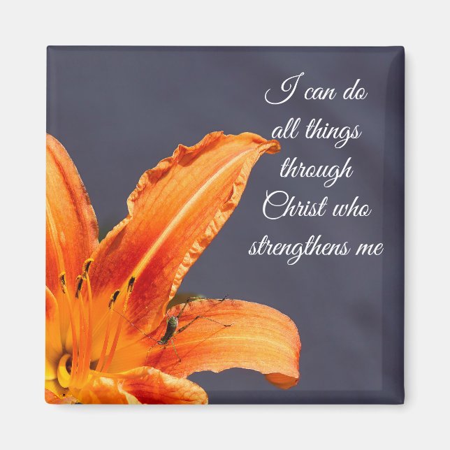 I Can Do All Things Offset Day Lily Magnet (Front)