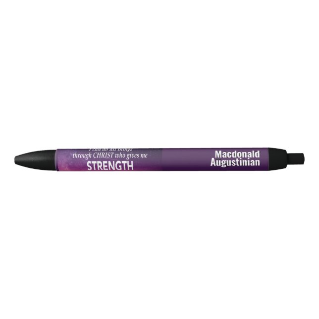 I CAN DO ALL THINGS Personalized Christian Black Ink Pen (Front)
