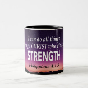 I CAN DO ALL THINGS Phil 4:13 Christian Scripture Two-Tone Coffee Mug