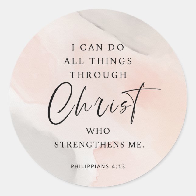 I Can Do All Things Philippians 4:13 Classic Round Sticker (Front)