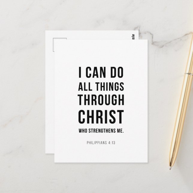 I Can Do All Things Philippians 4:13 Postcard (Front/Back In Situ)