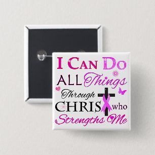 I CAN DO ALL Things Through CHRIST 2 Inch Square Button