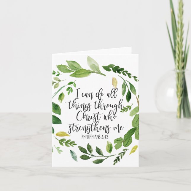 I can do all things through Christ, Bible Verse Card (Front)