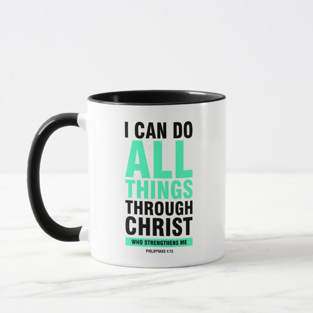 I can do all things through christ, bible verse mug (Left)