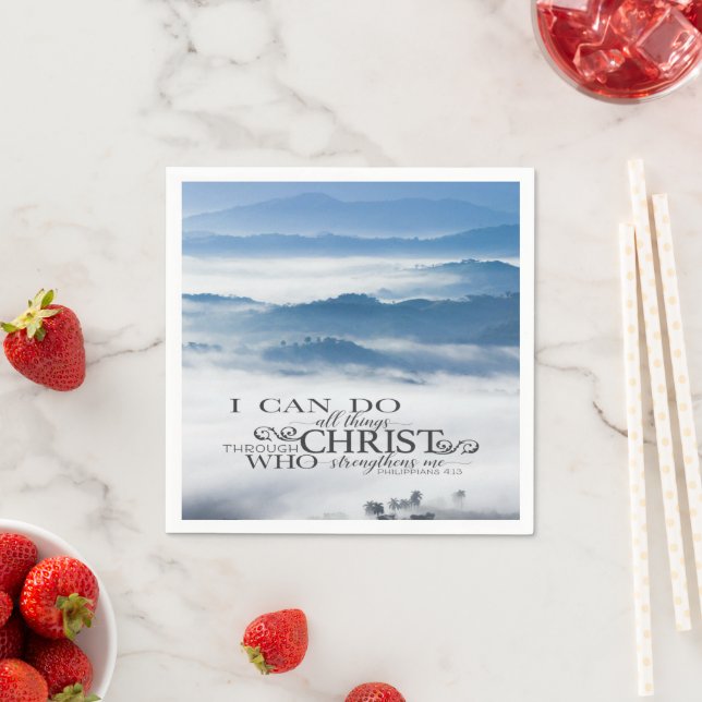 I can do all things through Christ Bible Verse Napkin (Insitu)