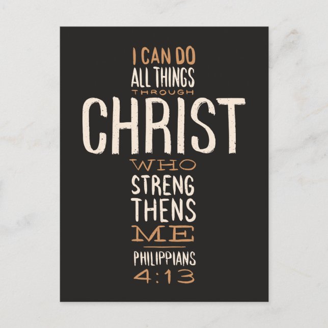 I Can Do All Things Through Christ Bible Verse Postcard (Front)