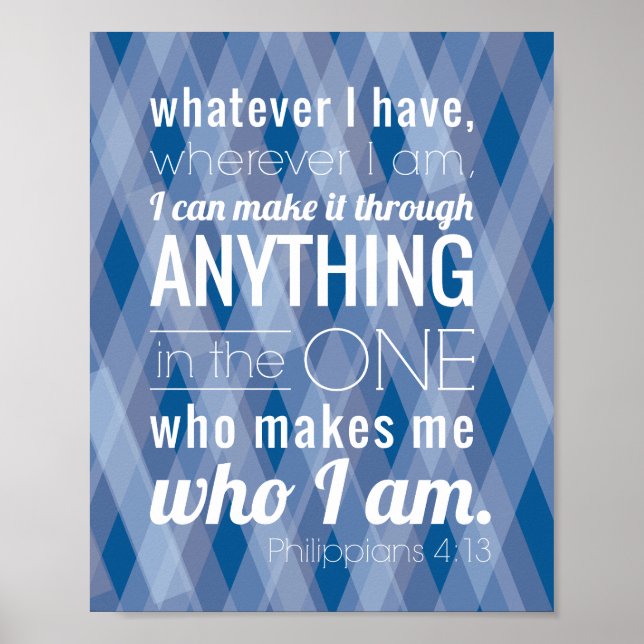 I Can Do All Things Through Christ Bible Verse Poster (Front)