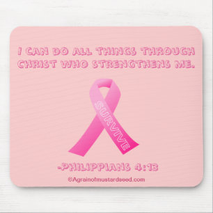I can do all things through Christ Breast Cancer Mouse Pad